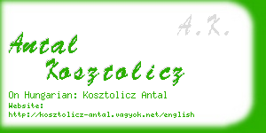 antal kosztolicz business card